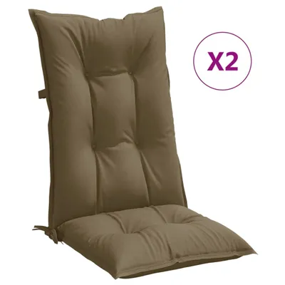 Produktbild von vidaXL Hochlehner-Auflagen 2 Stk. Melange Taupe 120x50x7 cm Stoff