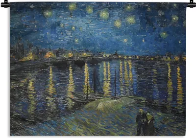 Produktbild von MuchoWow® Wandteppich Wandbehang Van Gogh - Brücke - Alte Meister 150x112.50 cm Tapisserie Dekoration Wandtuch - Wanddecke - Wandteppiche