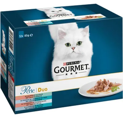 Produktbild von Purina Gourmet Perle Duett Fisch 12x85g Nassfutter für Katzen