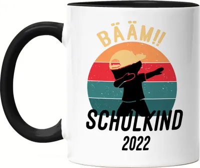 Produktbild von Kinder Bääm! Schulkind 2022 Tasse Schwarz Einschulung Geschenk Schulanfang Schule Schuleinführung Einschulungsgeschenk