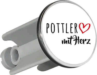 Produktbild von Huuraa Waschbeckenstöpsel Pottler mit Herz 4cm höhenverstellbar Abflussstopfen Geschenkidee