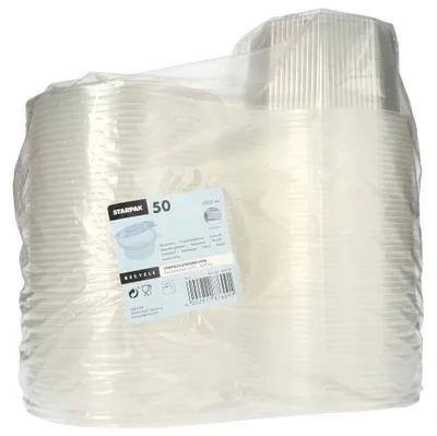 Image de PAPSTAR Pots d'emballage carrés avec couvercle à charnière 1.000 ml