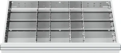 Produktbild von STIER Schubladeneinteilung Metalleinteilung BLH 200-300 mm Innenmaß 800x450 mm 20 Fächer