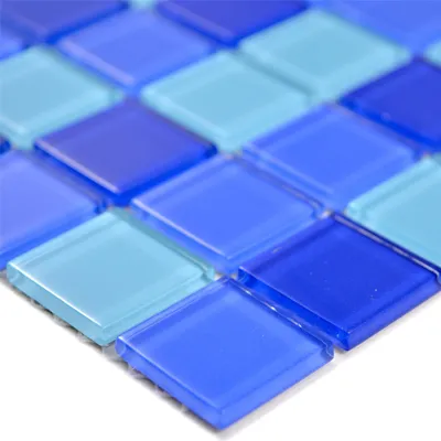 Produktbild von Glasmosaik Fliesen Bommel Blau