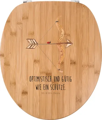 Produktbild von Mr. & Mrs. Panda Klo-Deckel Sternzeichen Schütze - Transparent - Geschenk, Klodeckel, WC Sitz, Schützenfest, holz, Aszendent, Geburtstag November, WC-Sitz, Dezember