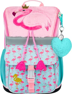 Produktbild von BAAGL Zippy Flamingo Schulranzen-Set 5tlg: Schulranzen, Federmäppchen, Turnbeutel, Brotdose, Heftmappe