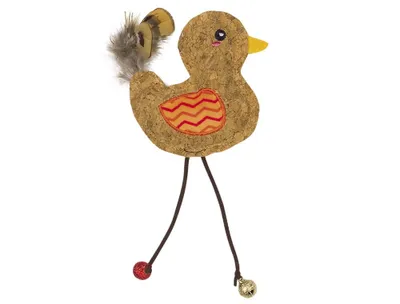 Produktbild von Nobby Katzenspielzeug Kork Vogel mit Catnip orange