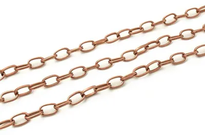 Produktbild von Vintageparts 2 m flache Gliederkette oval antik kupferfarben 6,8x4 mm