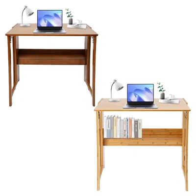 Imagen del producto de Escritorio plegable - Color madera - 83 x 54 x 76 cm - Bambú
