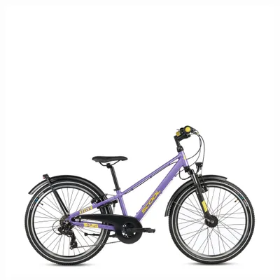 Produktbild von 24 Zoll Kinderfahrrad, 7-Gang, Jungenfahrrad, S’COOL troX pro, ab 7–11 Jahre, 130–150 cm, Lila/Gelb