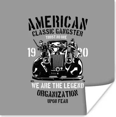 Produktbild von MuchoWow® Poster Mancave - Auto - Waffen - Amerika - Vintage 100x100 cm - Babyzimmer