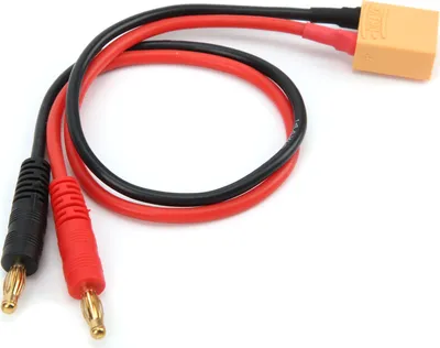 Zdjęcie produktu dla XT90 do wtyczki bananowej 4 mm, kabel ładujący XT90, kabel XT90 do wtyczki bananowej 4,0 mm 14AWG, kabel ze złączem XT90 do wtyczki bananowej 4,0 mm, męski przewód adaptera wtyczki bananowej XT90 4 mm, kabel do ładowarki akumulatorów Lipo