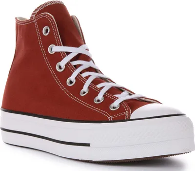Image de Converse Chuck Taylor All Star Lift Hi Femmes Laçage Toile Plateforme Chaussures de sport Marron - indéfini / Marron