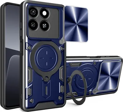 Produktbild von Outdoor Panzer Hülle für ZTE Blade A55 / A35 Handyhülle mit Slide Kameraschutz Ringhalter Bumper in Blau