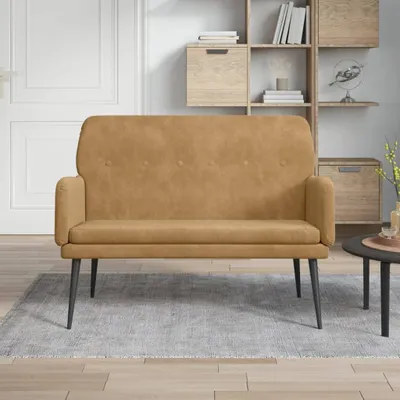 Produktbild von The Living Store Sitzbank Braun 108x79x79 cm Samt