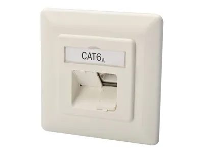 Image de Prise de raccordement DIGITUS Cat6a 2xRJ45 blindée encastrée blanche