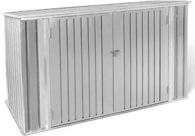 Produktbild von Aufbewahrungsschuppen Metall - Gartenhaus abschließbar - 210x105x130 cm - Lichtgrau