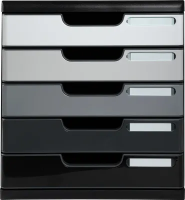 Produktbild von Exacompta Schubladenbox MODULO A4, 5 geschlossene Schubladen - Grau - 301794D