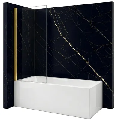 Produktbild von Silla Aston Badewannenaufsatz 80x150 cm Gold gebürstet, feststehend, Nano