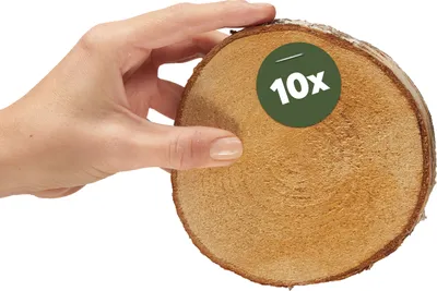 Image de Petites rondelles de bois de 12 cm, lot de 10, pour la fabrication de décorations en bois