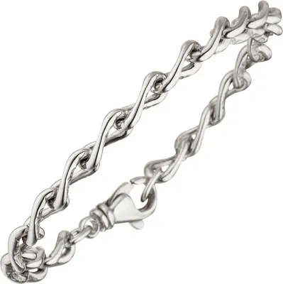 Produktbild von JOBO Panzerarmband 925 Sterling Silber mit Struktur 19 cm Armband Silberarmband
