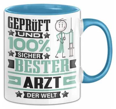 Produktbild von Arzt Geschenk Lustiger Spruch für Arzt Geschenkidee Bester Arzt Der Welt (Blau)