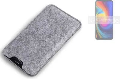 Produktbild von K-S-Trade Filz Handyhülle kompatibel mit UMIDIGI F3 Schutzhülle Filztasche Filz Tasche Case Sleeve Handy Hülle Filzhülle grau