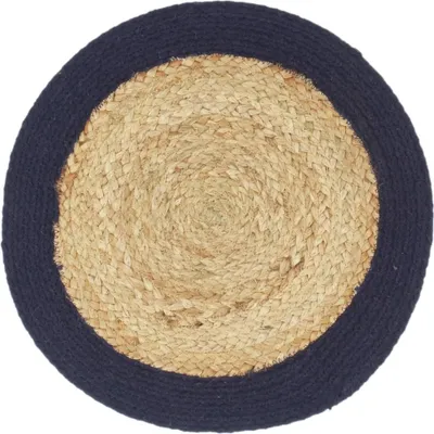 Produktbild von vidaXL Tischsets 6 Stk. Natur und Marineblau 38 cm Jute und Baumwolle