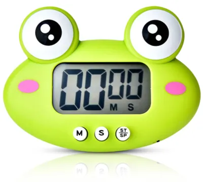 Productafbeelding van Digitale timer voor korte periodes - Magnetische keukenwekker met LCD-display - Cartoon-design