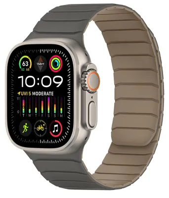 Imagen del producto de Correa de reloj de silicona, color gris, correa de repuesto para relojes de 45 mm, 46 mm y 49 mm