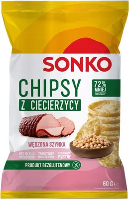 Obrázok produktu pre Sonko Čipsy z cíceru s údenou šunkou 60 g