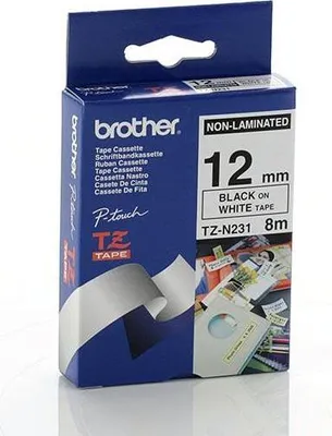 Immagine prodotto di Bruder - Etichette Bruder Tze -n231 12mmx8m bianco/nero | 1 pezzo