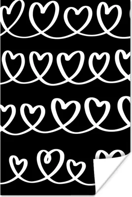 Produktbild von MuchoWow® Poster Herzen - Muster - Weiß 40x60 cm - Plakate für die Wand - Poster Babyzimmer