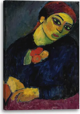 Produktbild von Leinwandbild (60x80cm): Alexej von Jawlensky - Hélene, echter Holz-Keilrahmen inkl. Aufhänger, handgefertigt in Deutschland