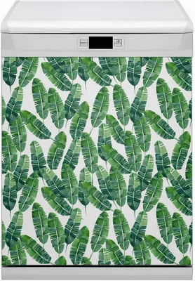 Produktbild von Magnet Folie für Geschirrspüler Küche Magnetmatte 60x70 cm  Nachbildung Geschirrspüle  - Exotische Blätter