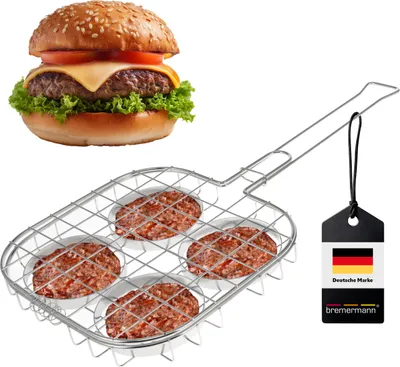 Produktbild von bremermann Burger-Grillhalter für 4 Burger Patties / ca. 57 x 26 cm