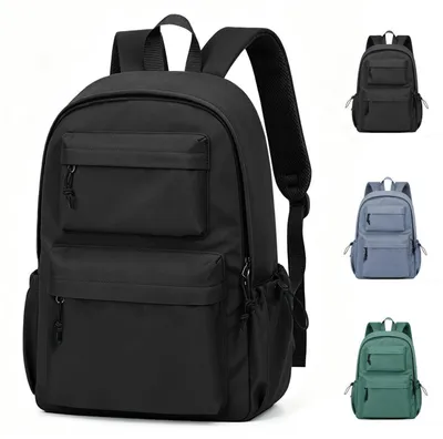 Produktbild von Schulrucksack Mädchen Jungen Teenager Rucksack Damen Daypack Travel Schultaschen 15,6 Zoll Laptop Wasserdicht Schwarz 44x32x14cm