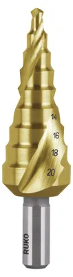 Zdjęcie produktu dla Wiertło stopniowe Ruko średnica 4-20mm HSS-TiN - 101051T