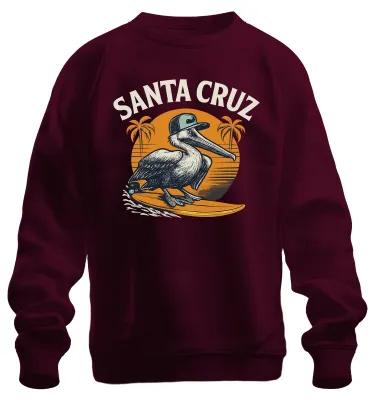 Immagine prodotto di Santa Cruz Pelican Surfer Sunset Palm Coast Vintage Unisex Felpa Pullover, Borgogna, L