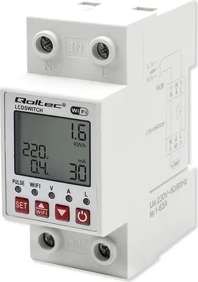 Obrázok produktu pre Qoltec WiFi DIN rail relay with electricity meter 63A