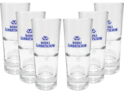 Produktbild von Wodka Gorbatschow Vodka Longdrink Gläser-Set - 6x Gläser 2/4cl geeicht