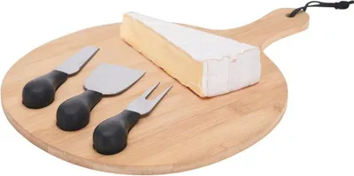 Produktbild von Bambus Käse-Servierbrett + Zubehör EXCELLENT HOUSEWARE 128004