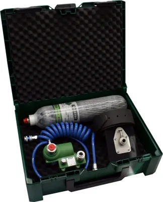 Produktbild von Prebena Mobilo 400 PKT KT-3500 Druckluft Kartuschen System mit Schlauch und Tragegürtel