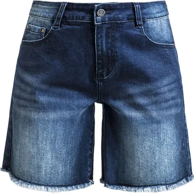 Produktbild von RED by EMP Damen blaue Jeans Shorts mit Destroy Detail 27