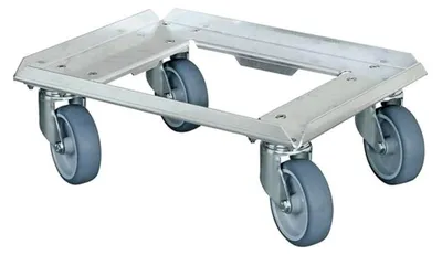 Produktbild von Transportroller aus Aluminium für Eurobehälter 400x300 mm, offenes Deck