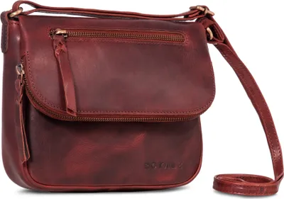 Produktbild von ROYALZ "Virginia" Handtasche Damen Umhängetasche Leder flache Echtleder Schulter Frauen Crossbody Bag