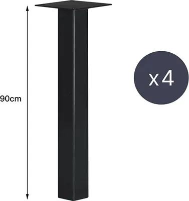 Produktbild von 4er Set Tischbeine Tischuntergestell Esstischgestell Tischfuß Hairpin Tisch Stahl H 90cm