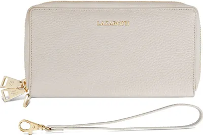 Produktbild von Lazarotti Geldbörse Bologna Leather Double Zip Around Wallet Creme White
