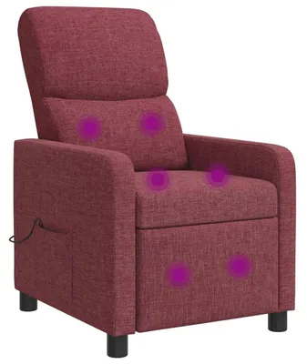 Imagen del producto de Sillón reclinable, color burdeos, tapizado en tela