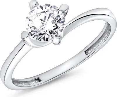 Produktbild von 375er Weißgold Verlobungsring von JEWLIX mit Zirkonia Krappenfassung